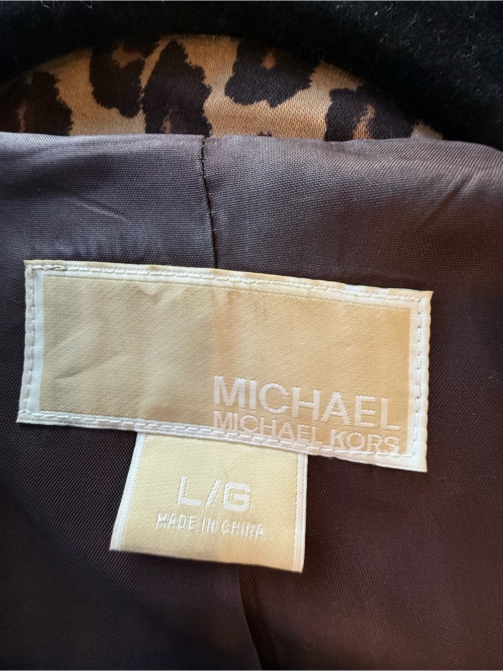 Michael Kors Leopard Print Double-Breasted Belted Trench - Brown/Black - Picture 6 of 13